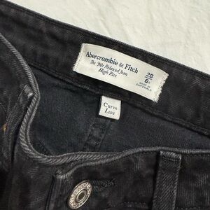 Abercrombie & Fitch Women's Dark Gray High Rise Jeans Curve Love